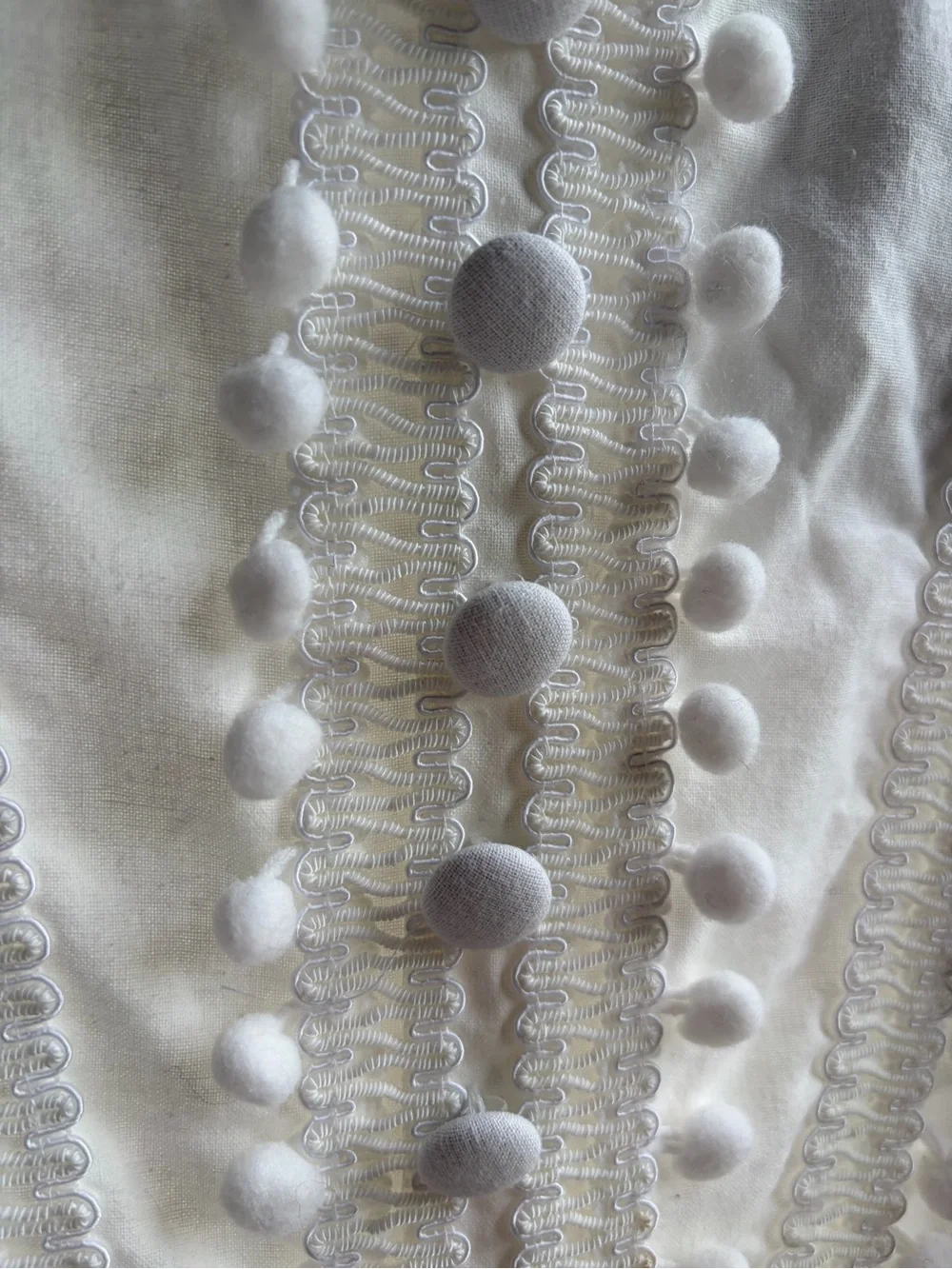 🆕🥥 Layered With Love White Pom Pom Lace Trim Mini Dress XL Boho Cottagecore - Picture 10 of 17